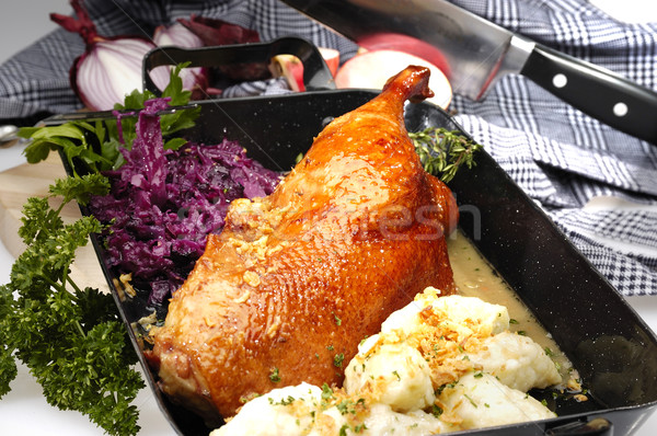 Stok fotoğraf: ördek · kırmızı · lahana · gıda · yağ