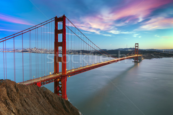 San Francisco Golden Gate híd üzlet víz út város Stock fotó © hanusst