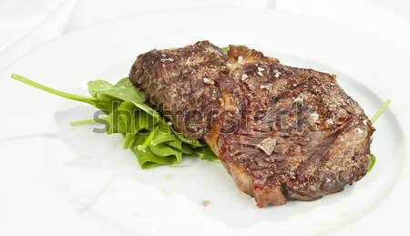 Beefsteak romarin blanche plaque alimentaire vache [[stock_photo]] © hanusst