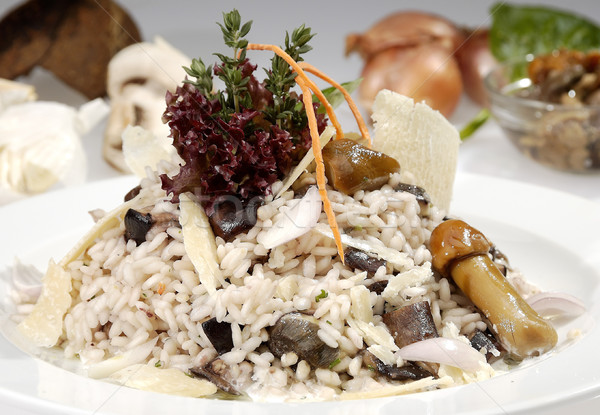 Włoski risotto grillowany grzyby parmezan żywności Zdjęcia stock © hanusst