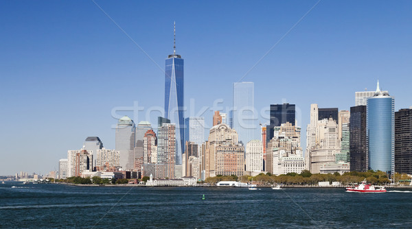 Stok fotoğraf: New · York · şehir · merkezinde · özgürlük · kulesi · 2014 · ufuk · çizgisi · öğleden · sonra