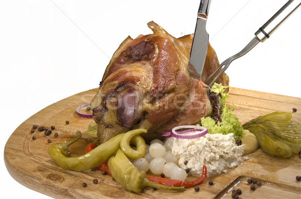 Grillés porc genou raifort moutarde restaurant [[stock_photo]] © hanusst