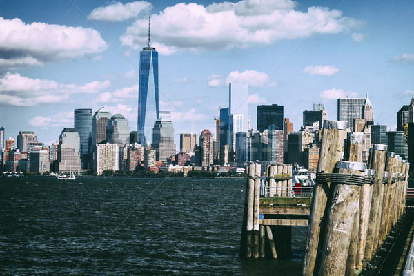 The New York City Downtown w the Freedom tower Stock photo © hanusst