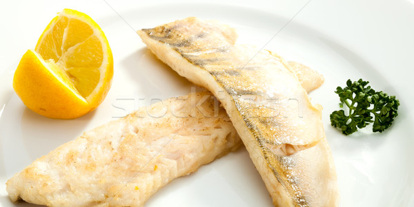 Grilled Pike perch with lemon Stock photo © hanusst