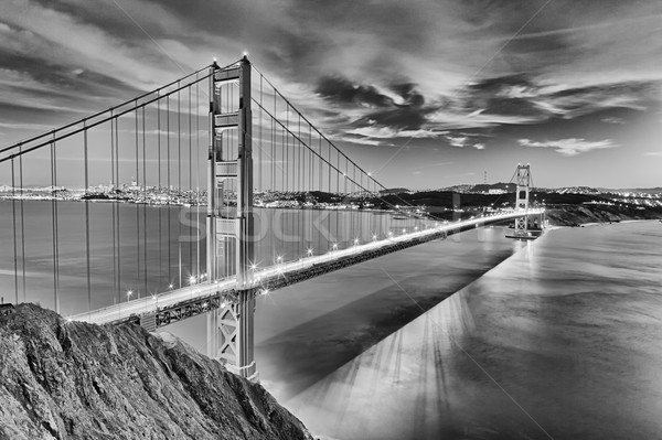 Golden Gate Bridge in San Fracisco City Black and White Stock photo © hanusst