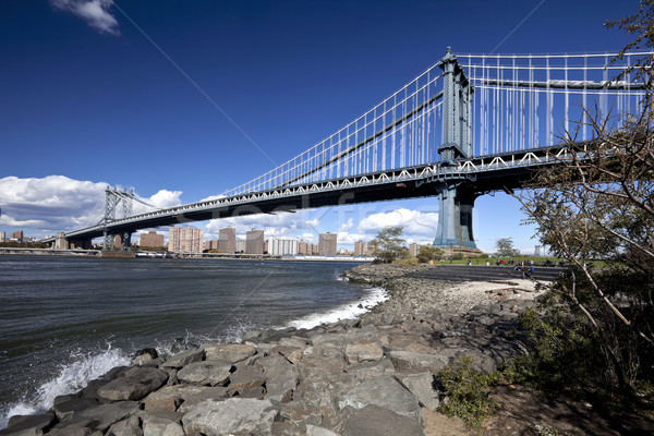 The New York City skyline w Manhattan Bridge Stock photo © hanusst