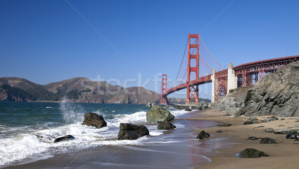 The Golden Gate Bridge w the waves Stock photo © hanusst
