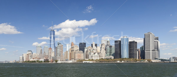 New York City centrul orasului freedom tower 2014 orizont dupa amiaza Imagine de stoc © hanusst