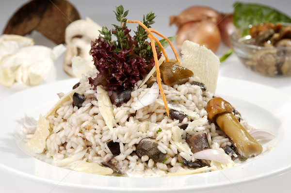 Włoski risotto grillowany grzyby parmezan żywności Zdjęcia stock © hanusst