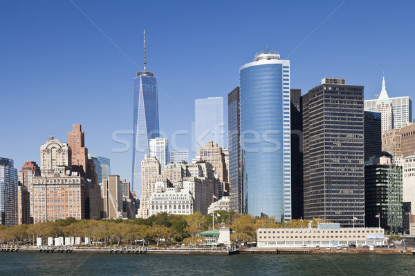 New York City centrul orasului freedom tower 2014 orizont dupa amiaza Imagine de stoc © hanusst