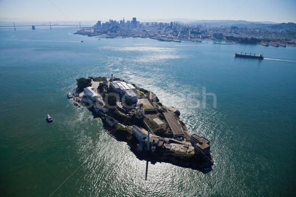 Cárcel San Francisco cielo agua ciudad puesta de sol Foto stock © hanusst