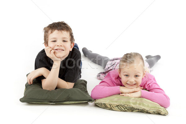 девушки мальчика играет улыбка счастливым Сток-фото © hanusst
