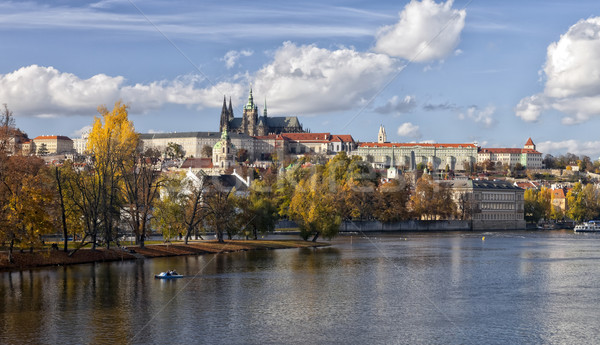 Prague château petite ville eau maison église [[stock_photo]] © hanusst