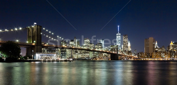 New York City orizont pod noapte freedom tower afaceri Imagine de stoc © hanusst