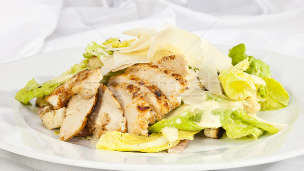 Foto stock: Ensalada · cesar · ensalada · césar · piezas · pollo · parmesano