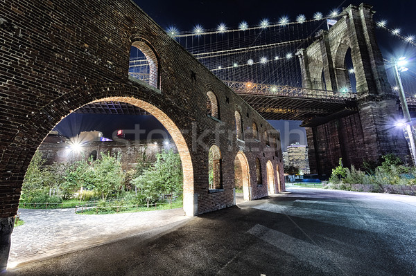 New York City Brooklyn Bridge in the night Stock photo © hanusst