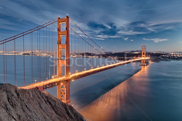 Golden Gate Bridge città San Francisco cielo acqua strada Foto d'archivio © hanusst