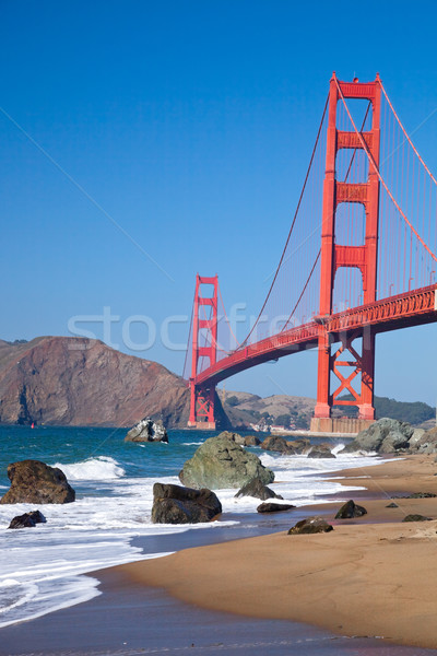 Golden Gate Bridge vagues San Francisco ciel eau route [[stock_photo]] © hanusst