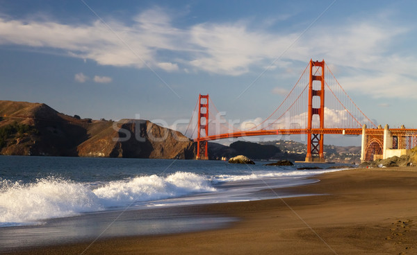 Golden Gate Bridge vagues San Francisco ciel eau route [[stock_photo]] © hanusst