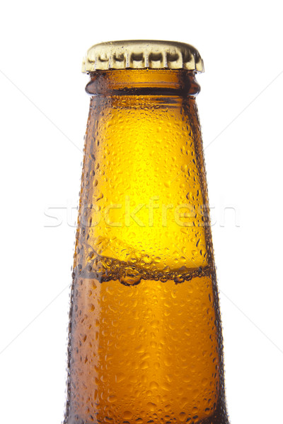 Botella cerveza gotas luz metal Foto stock © hanusst