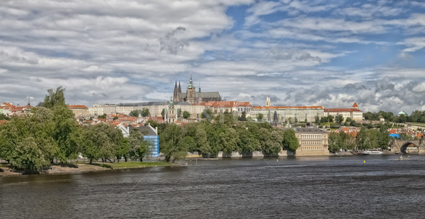 Prague château petite ville eau maison église [[stock_photo]] © hanusst