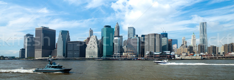 Foto stock: New · York · City · centro · da · cidade · linha · do · horizonte · tarde · negócio
