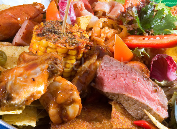 Mięso z grilla różny mexican stylu domu zdrowia Zdjęcia stock © hanusst