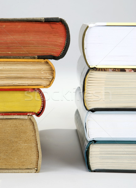 Köteg új öreg könyvek különböző keményfedeles Stock fotó © hanusst