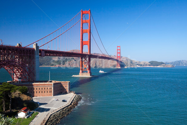 Golden Gate híd San Francisco erőd pont égbolt víz Stock fotó © hanusst