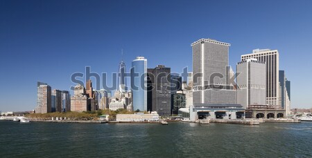 New York City centrul orasului freedom tower 2014 orizont dupa amiaza Imagine de stoc © hanusst