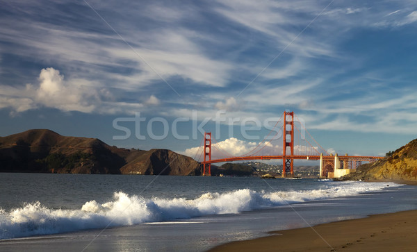 Golden Gate Bridge vagues San Francisco ciel eau route [[stock_photo]] © hanusst