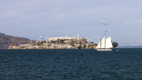 Hapis San Francisco su şehir gün batımı okyanus Stok fotoğraf © hanusst