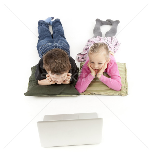 Stock photo: Children watching the Laptop