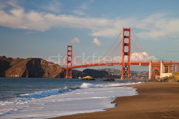 Stockfoto: Golden · Gate · Bridge · golven · San · Francisco · hemel · water · weg