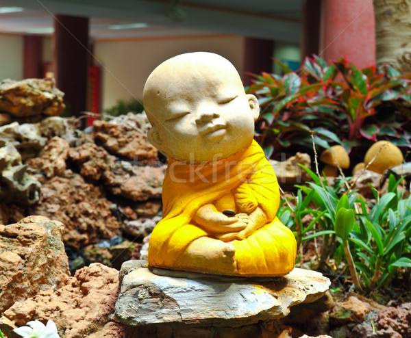 Puppe Ton Mönch benutzt dekorativ Garten Stock foto © happydancing