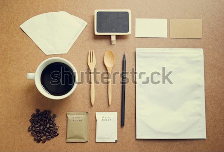 Coffee identity branding mockup set with retro filter effect Stock photo © happydancing