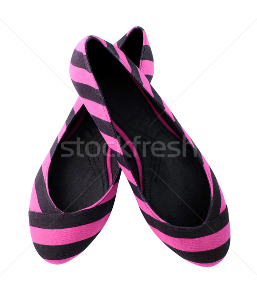 pink striped shoes for woman isolated on white background  Stock photo © happydancing