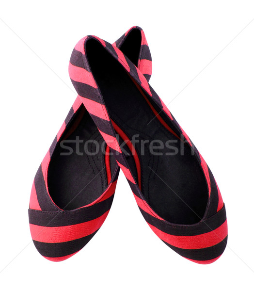 Red striped shoes for woman isolated on white background  Stock photo © happydancing