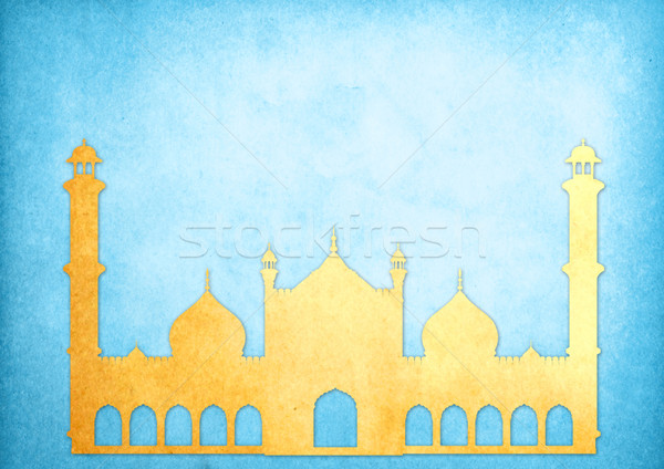 Grunge image of mosque from old paper  Stock photo © happydancing