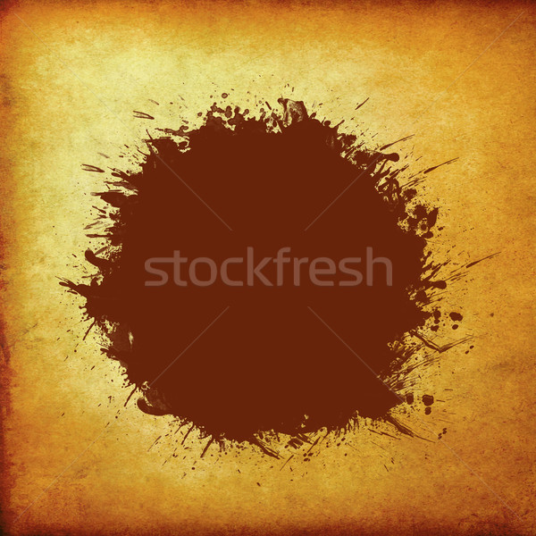 brown grunge circle on old vintage paper Stock photo © happydancing