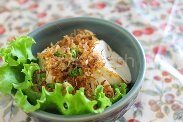 Stock photo: tofu with dry fish for snack