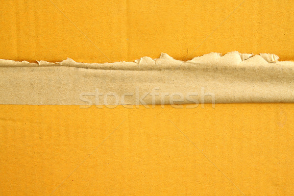 Ripped brown tape on corrugated paper Stock photo © happydancing