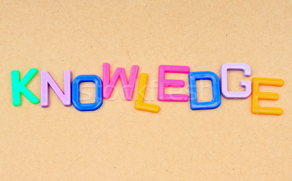 Knowledge in colorful toy letters on paper background  Stock photo © happydancing