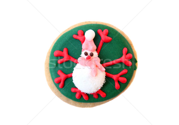 Decorated gingerbread snowman isolated on white background Stock photo © happydancing