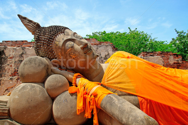 giant reclining buddha statue, thailand Stock photo © happydancing