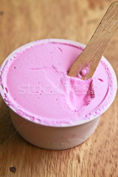 Strawberry ice cream in cup Stock photo © happydancing