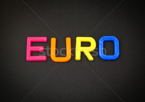 Stockfoto: Euro · kleurrijk · speelgoed · brieven · zwarte · business
