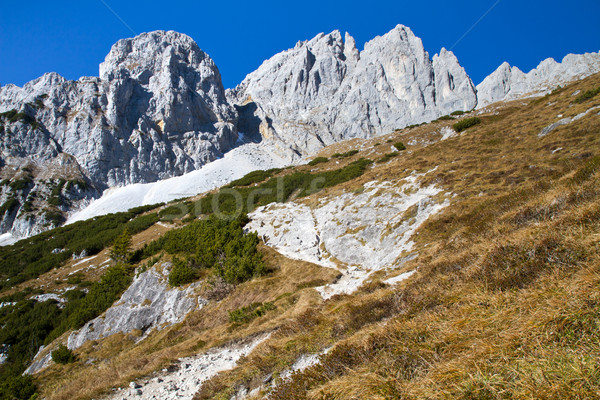 Senderismo alpes montanas piedra otono vacaciones Foto stock © haraldmuc