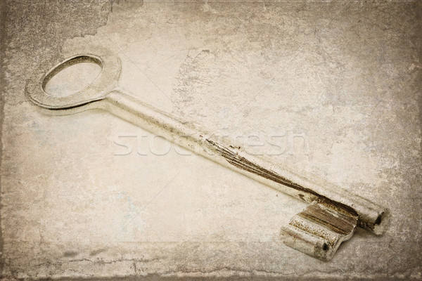 Single old key with texture overlay Stock photo © haraldmuc