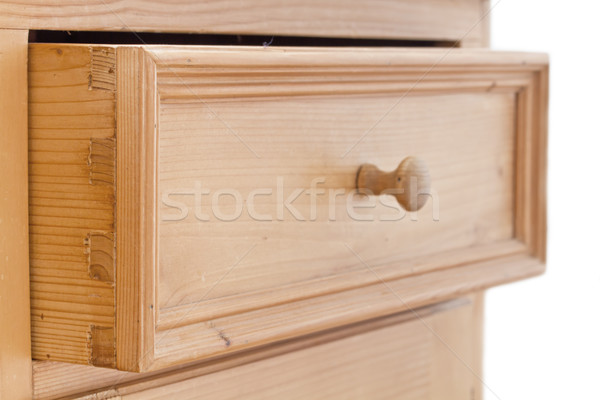 Fából készült fiók nyitva fogantyú ház terv Stock fotó © haraldmuc